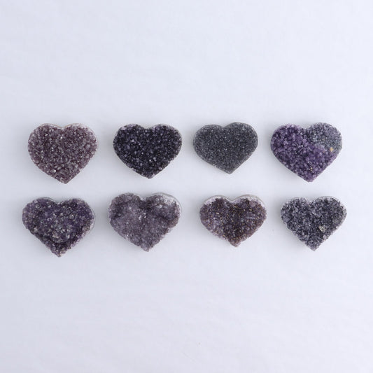 Amethyst Hearts Set of 8 - wholesale crystals