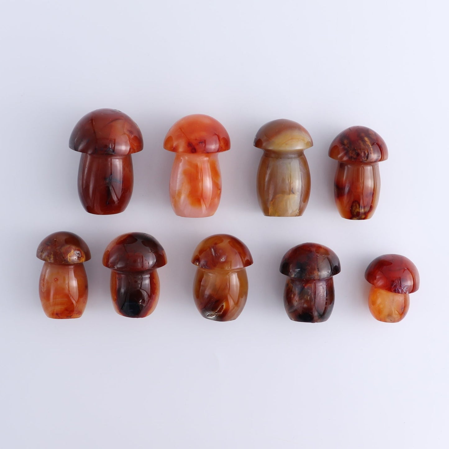 Carnelian Mushrooms Set of 9
