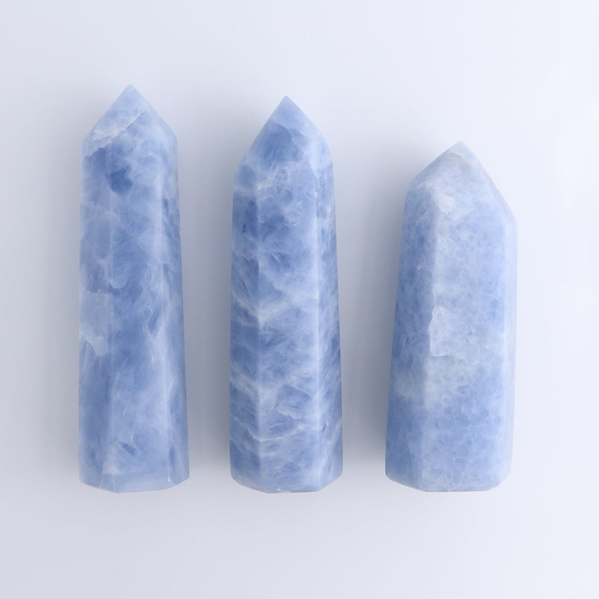 Blue Calcite Towers Set of 3