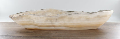 Mexican Onyx/Calcite Canoe Bowl 23"