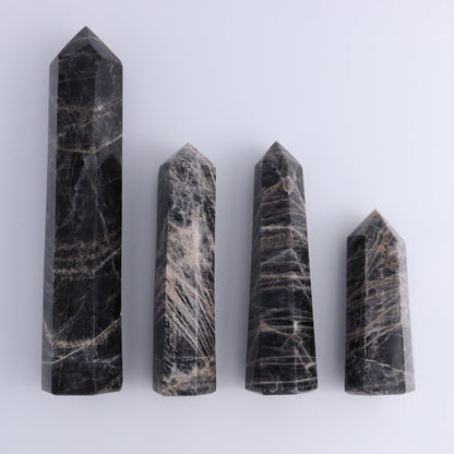 Black Moonstone Towers Set of 4 - Expert Wholesale and Supplier of Wholesale Crystals & Bulk Gemstones, ["Black Moonstone","Moonstone","Towers"]