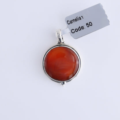 One Carnelian Sterling Silver Pendant (chain not included) - Expert Wholesale and Supplier of Wholesale Crystals & Bulk Gemstones, ["carnelian","Pendant","sterling silver"]