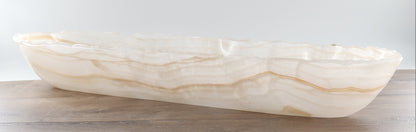 Mexican Onyx/Calcite Canoe Bowl 36"