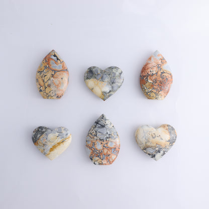 Maligano Jasper Mixed Set of 6 - Expert Wholesale and Supplier of Wholesale Crystals & Bulk Gemstones, ["Freeforms","Hearts","Indonesia","Maligno Jasper"]