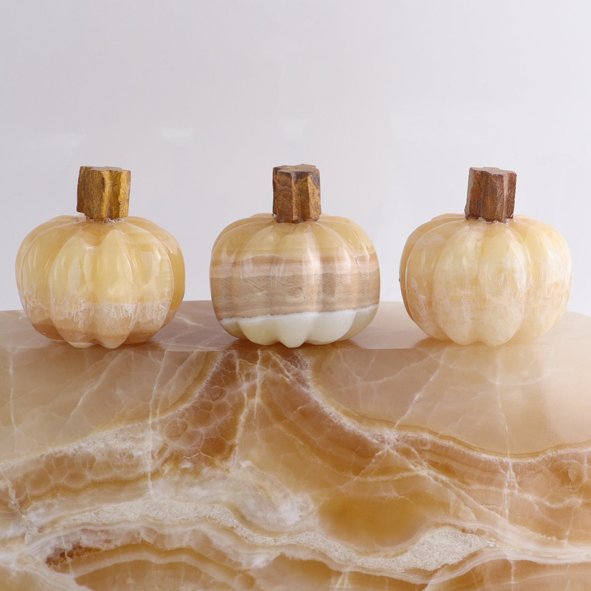 Orange Onyx Pumpkins Set of 6 - Expert Wholesale and Supplier of Wholesale Crystals & Bulk Gemstones, ["Catalog Onyx","Mexico","onyx","Pumpkin"]