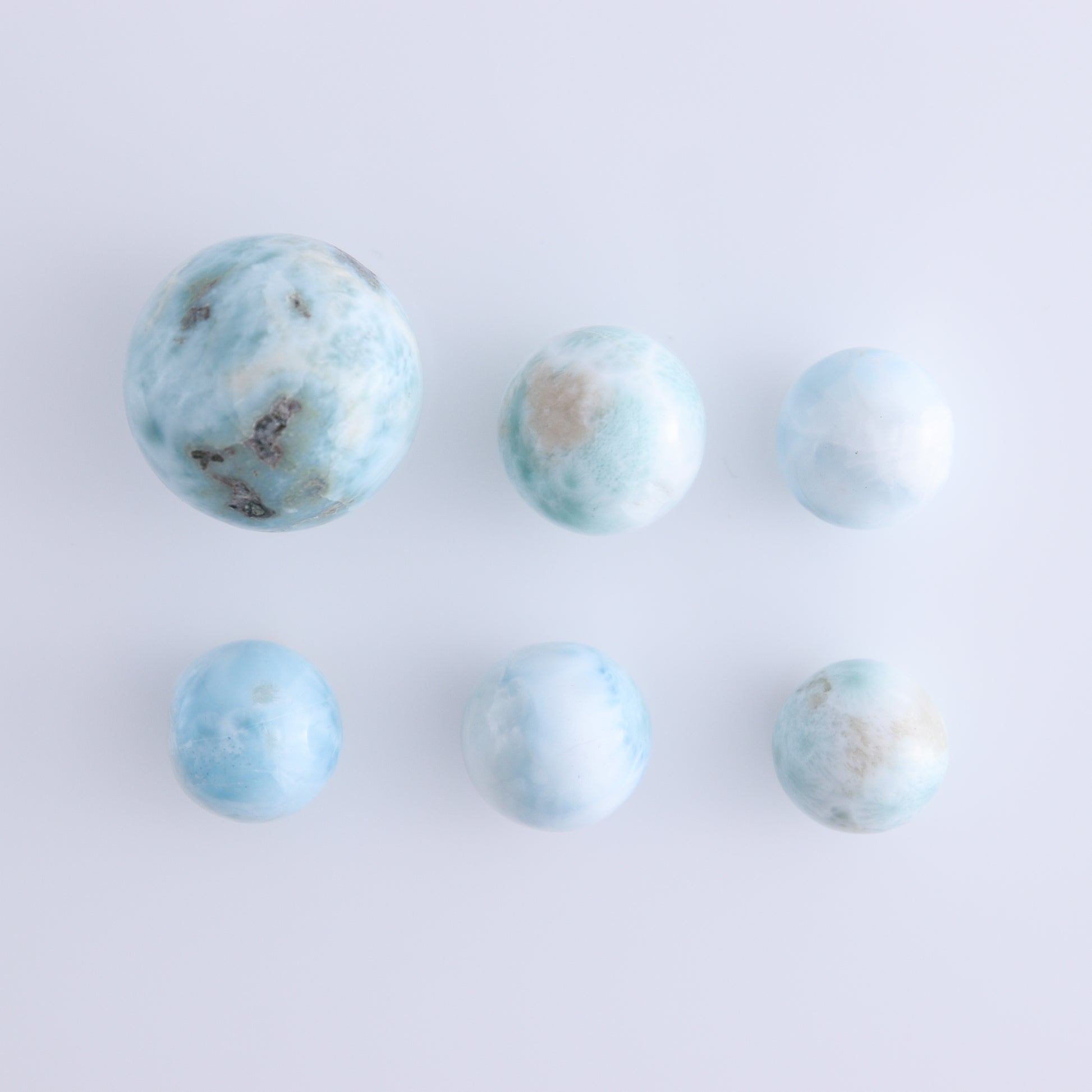 Larimar Spheres Set of 12 - Expert Wholesale and Supplier of Wholesale Crystals & Bulk Gemstones, ["Larimar","Spheres"]