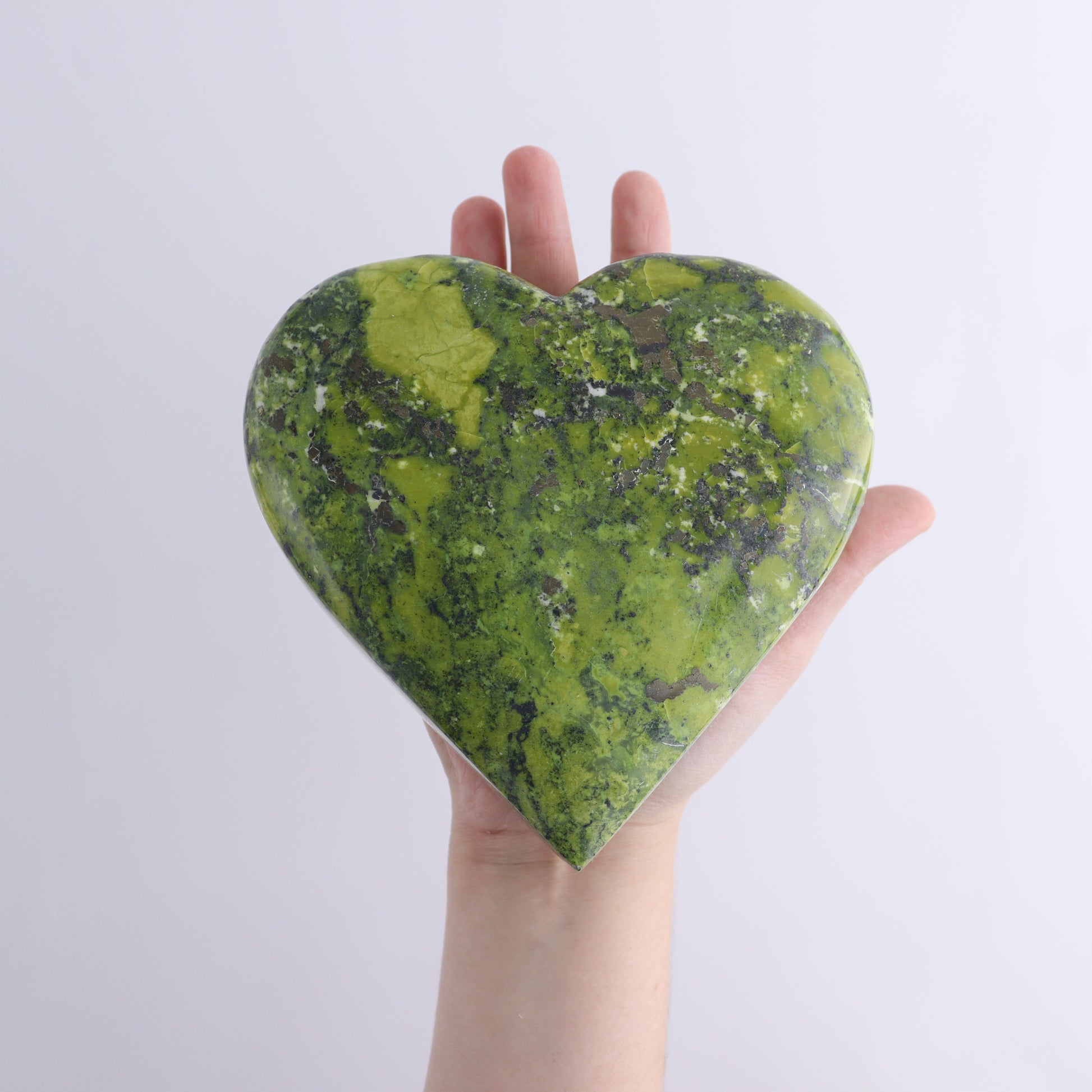 Serpentine with Pyrite Hearts Set of 3 - Expert Wholesale and Supplier of Wholesale Crystals & Bulk Gemstones, ["Hearts","Peru","serpentine"]