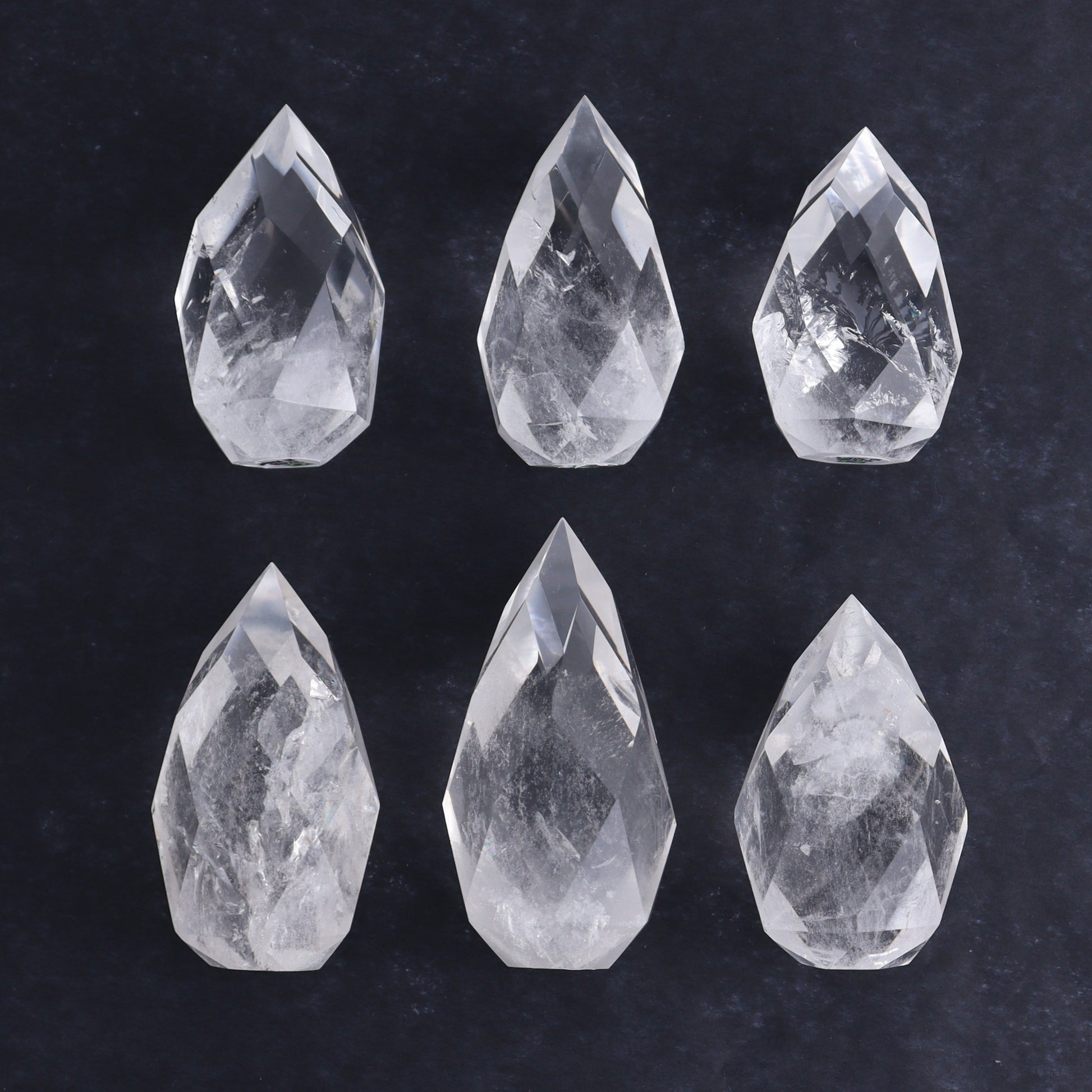 Imperfect Clear Quartz Face Polished Set of 6 - Expert Wholesale and Supplier of Wholesale Crystals & Bulk Gemstones, ["Brazil","Clear Quartz","Face Polished","Quartz"]