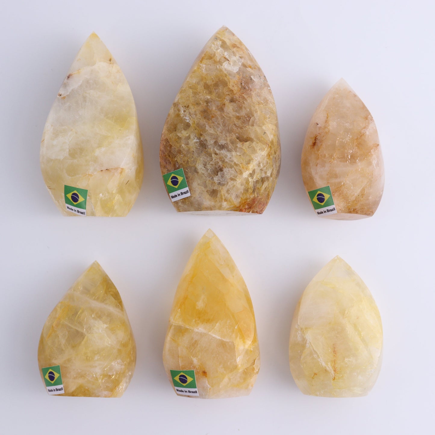 Golden Healer Flames Set of 6 - Expert Wholesale and Supplier of Wholesale Crystals & Bulk Gemstones, ["Brazil","flames","Golden Healer"]