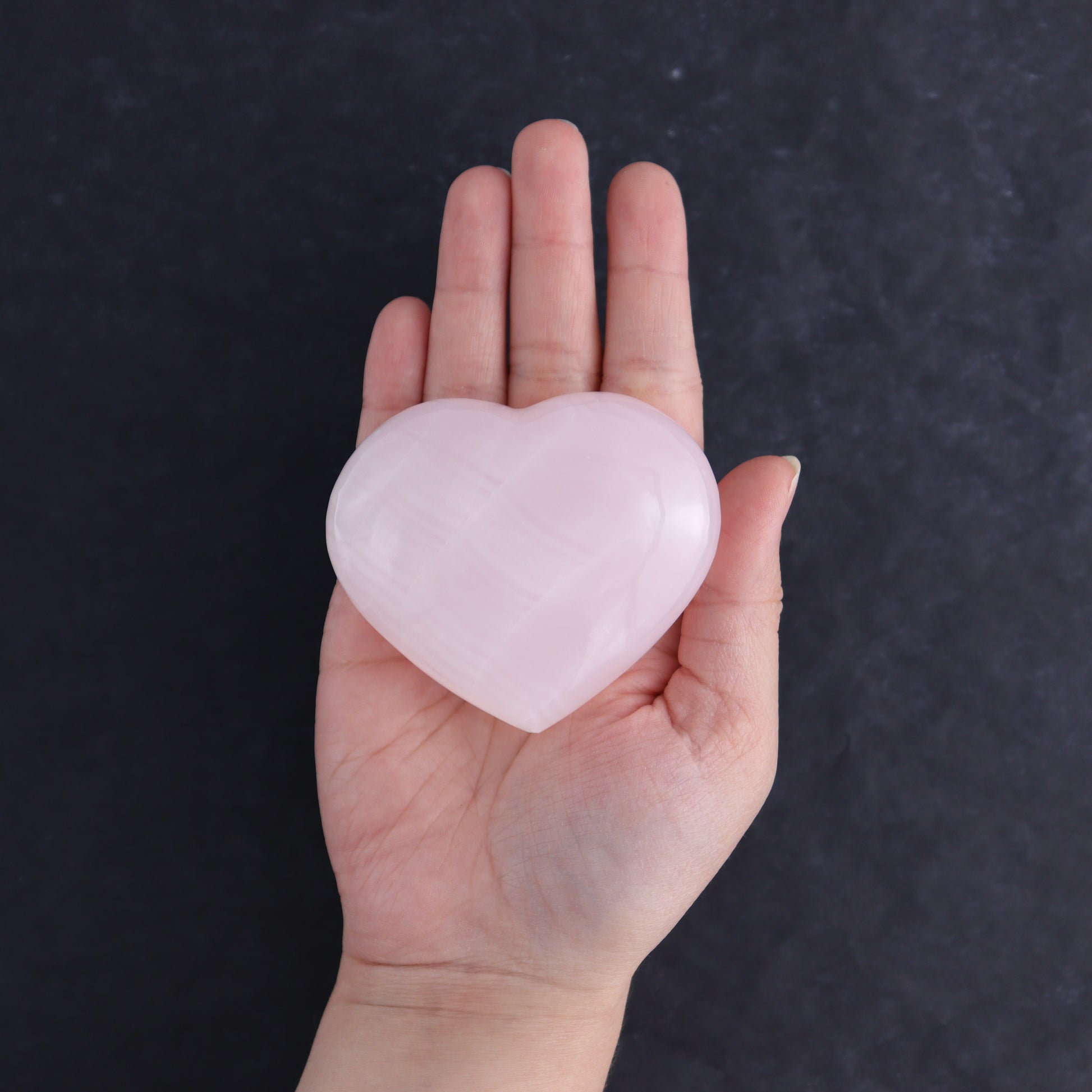 Pink Mangano Calcite Hearts Set of 6 - Expert Wholesale and Supplier of Wholesale Crystals & Bulk Gemstones, ["Calcite","Hearts","Madagascar","Pink Calcite"]