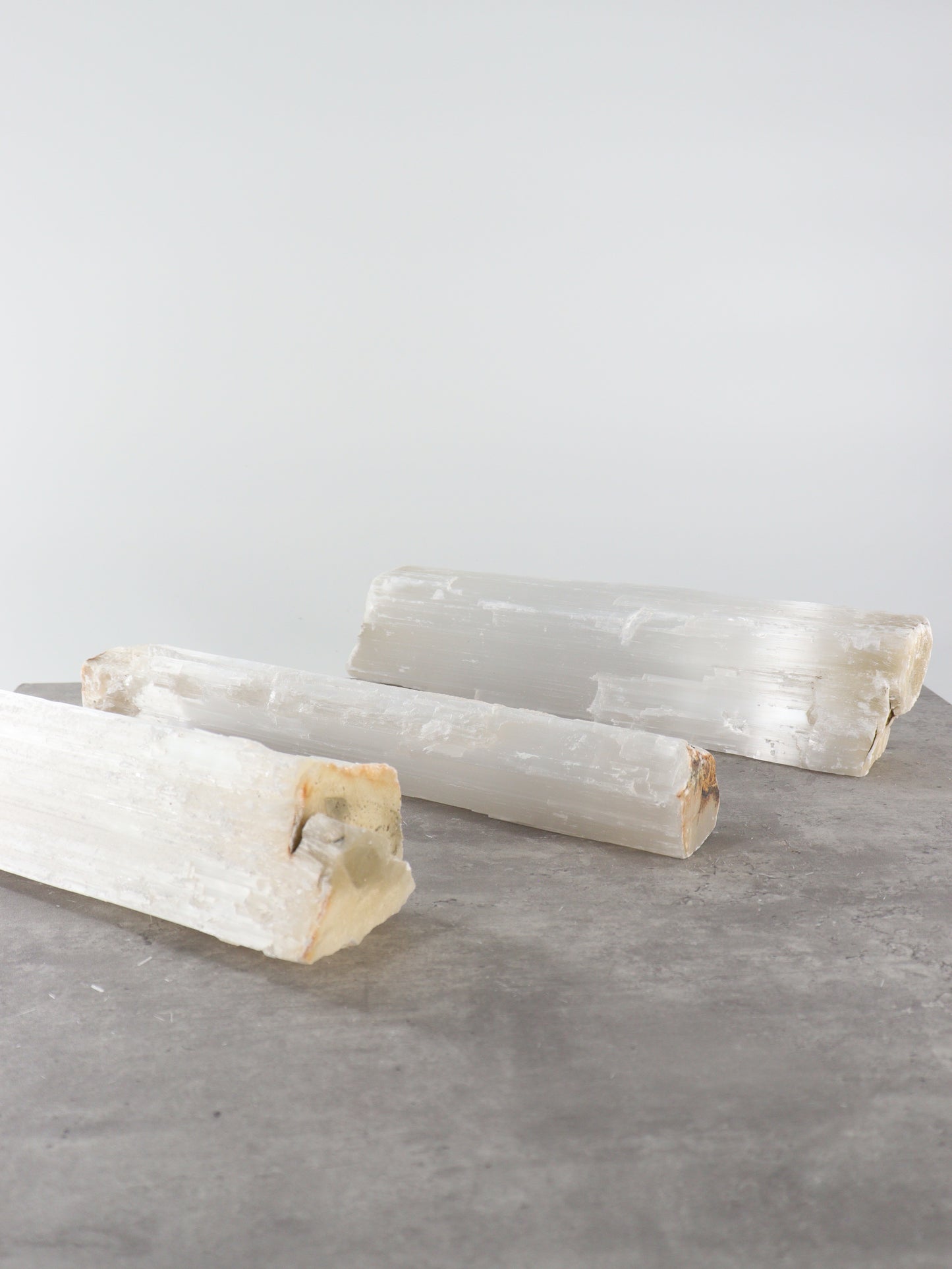 Selenite Logs Set of 3 - Expert Wholesale and Supplier of Wholesale Crystals & Bulk Gemstones, []
