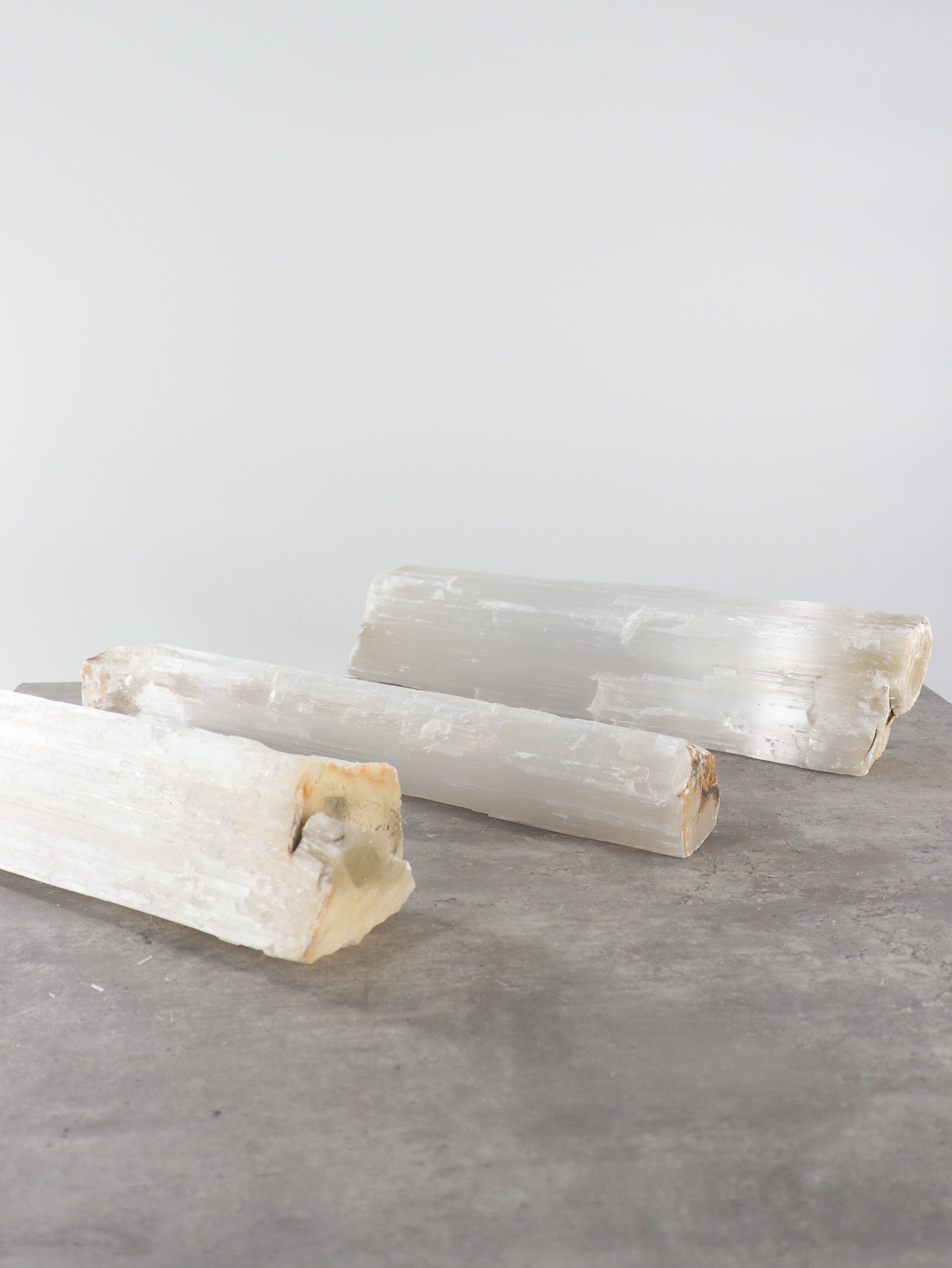 Selenite Logs Set of 3 - Expert Wholesale and Supplier of Wholesale Crystals & Bulk Gemstones, []