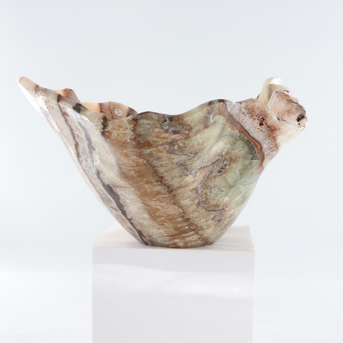 Mexican Onyx/Calcite Bowl (L) 21" x (W) 13" x (H) 9"
