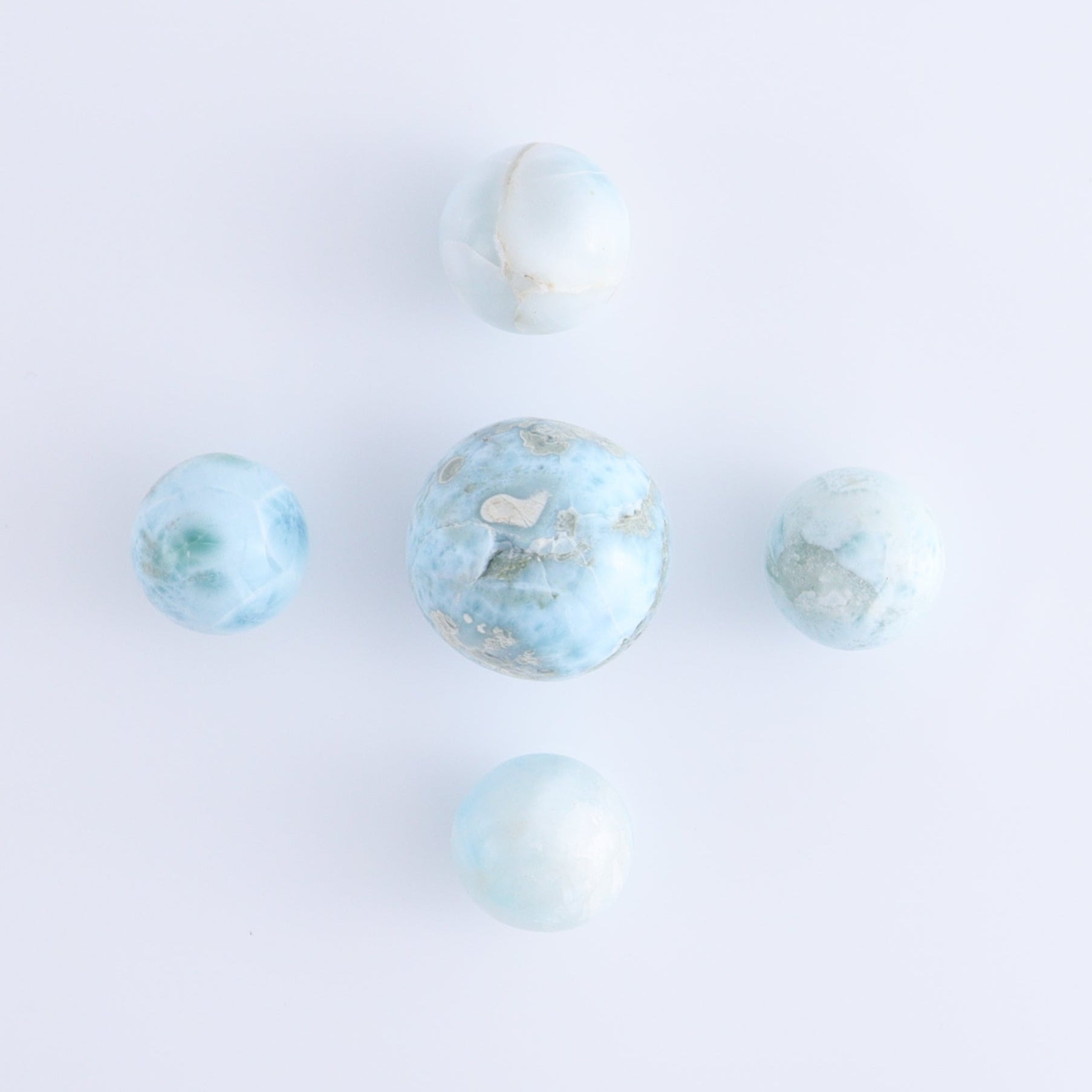 Larmiar Spheres Set of 10 - Expert Wholesale and Supplier of Wholesale Crystals & Bulk Gemstones, ["Larimar","Spheres"]