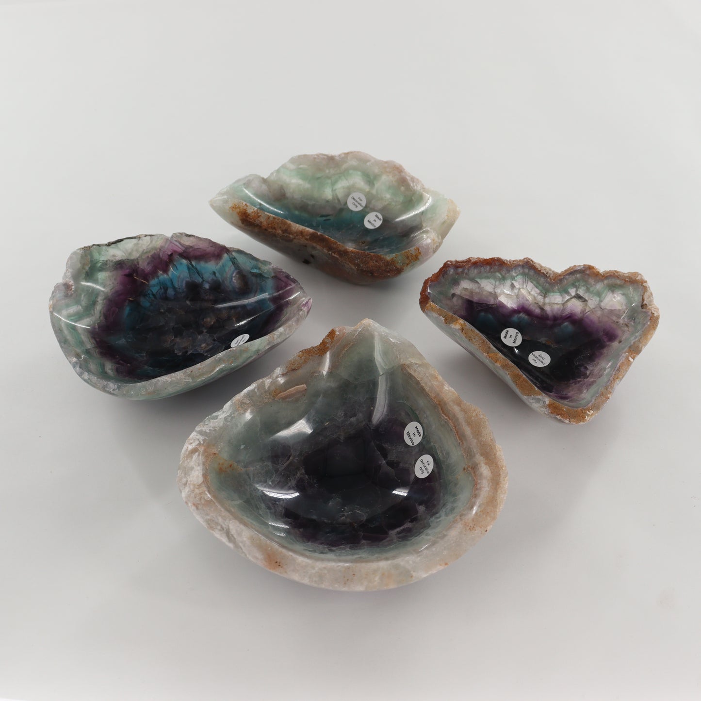 Fluorite Bowls Set of 4 - Expert Wholesale and Supplier of Wholesale Crystals & Bulk Gemstones, ["Bowls","Fluorite","Mexico"]