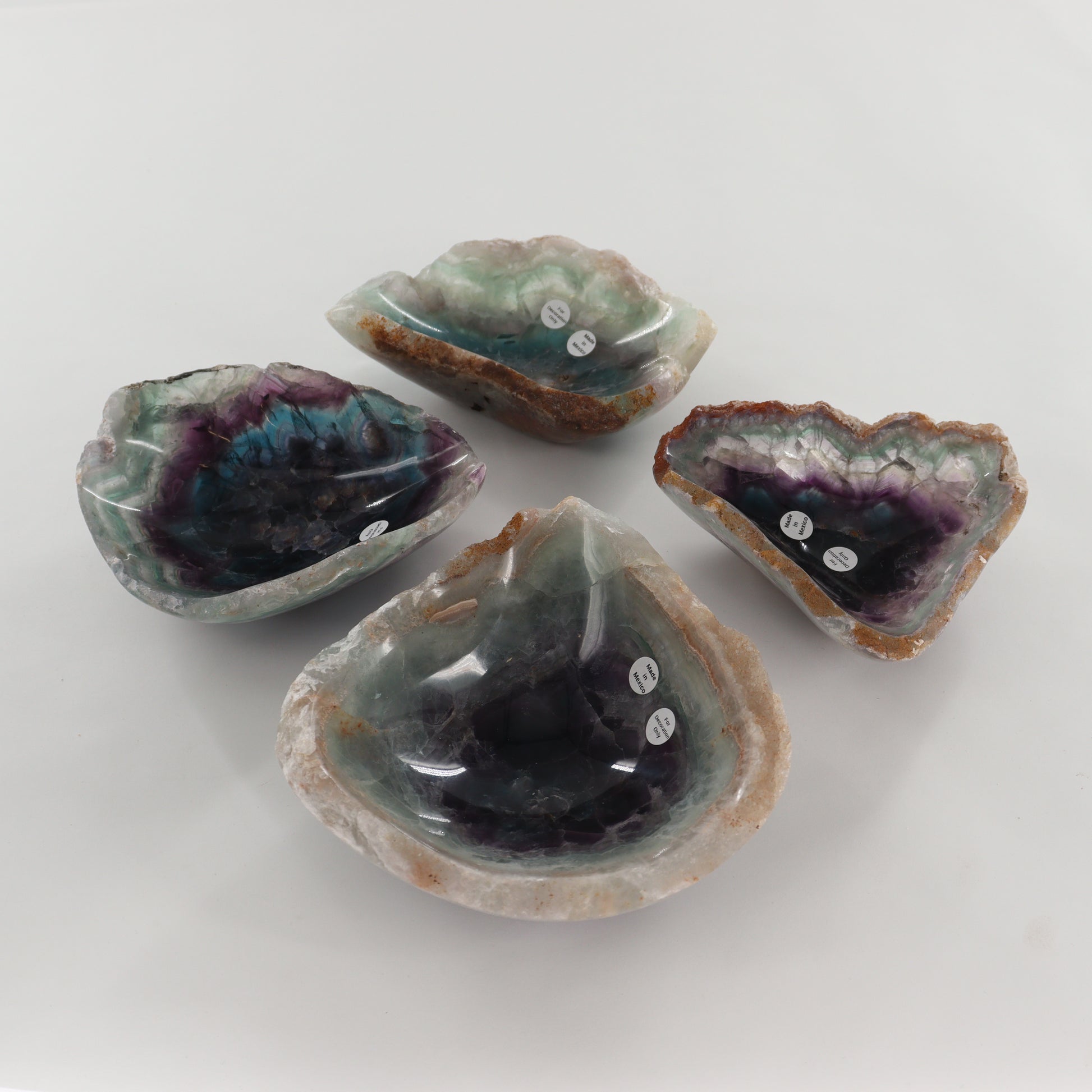 Fluorite Bowls Set of 4 - Expert Wholesale and Supplier of Wholesale Crystals & Bulk Gemstones, ["Bowls","Fluorite","Mexico"]