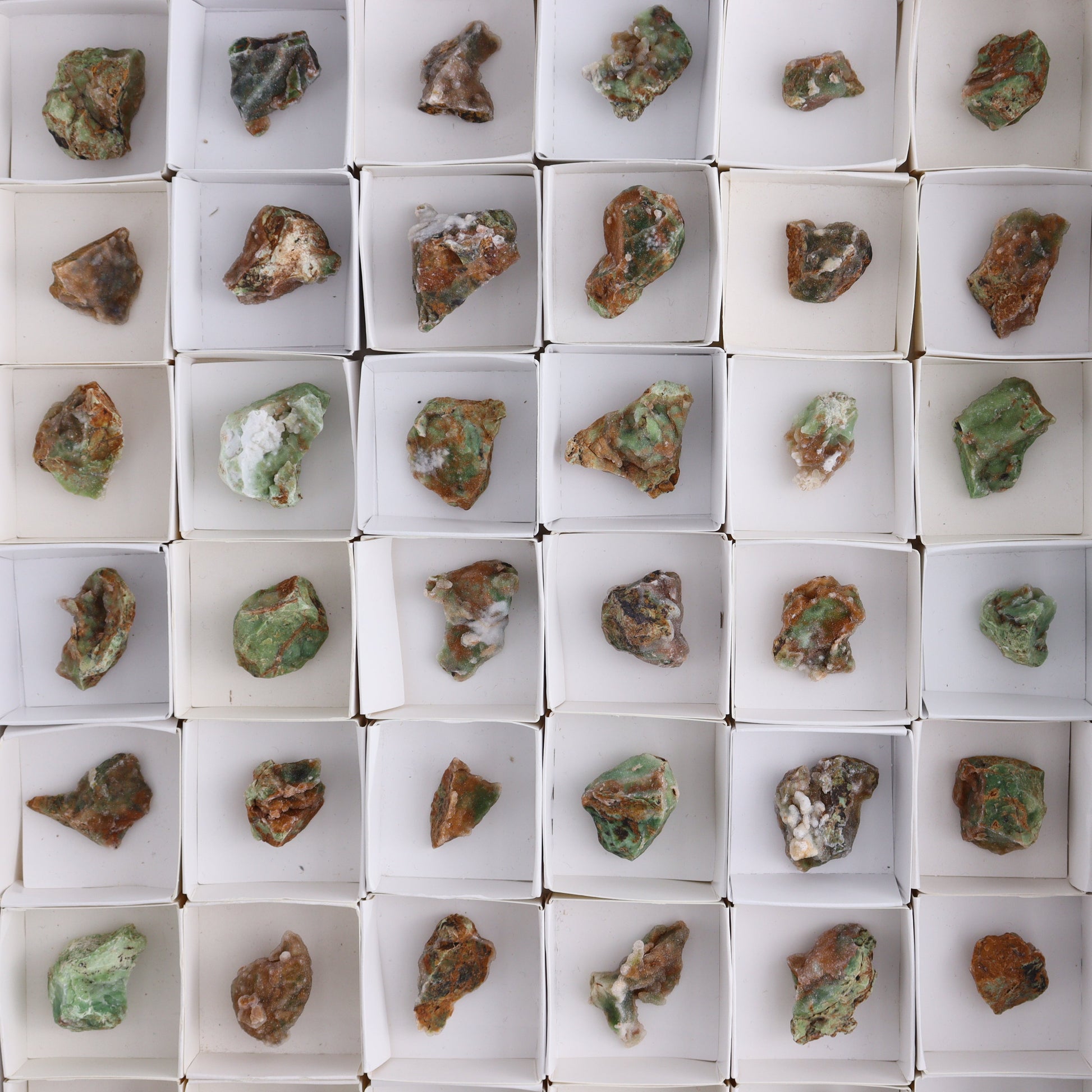 Chrome Chalcedony Flat of 54 - Expert Wholesale and Supplier of Wholesale Crystals & Bulk Gemstones, ["Chalcedony","Chrome Chalcedony"]