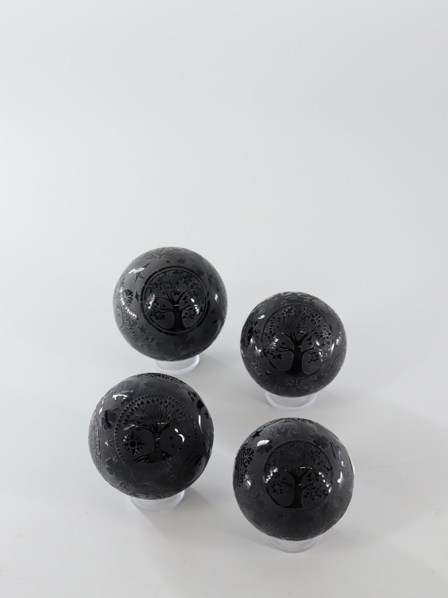 Obsidian Spheres Set of 4 - Expert Supplier of Wholesale Crystals & Bulk Gemstones