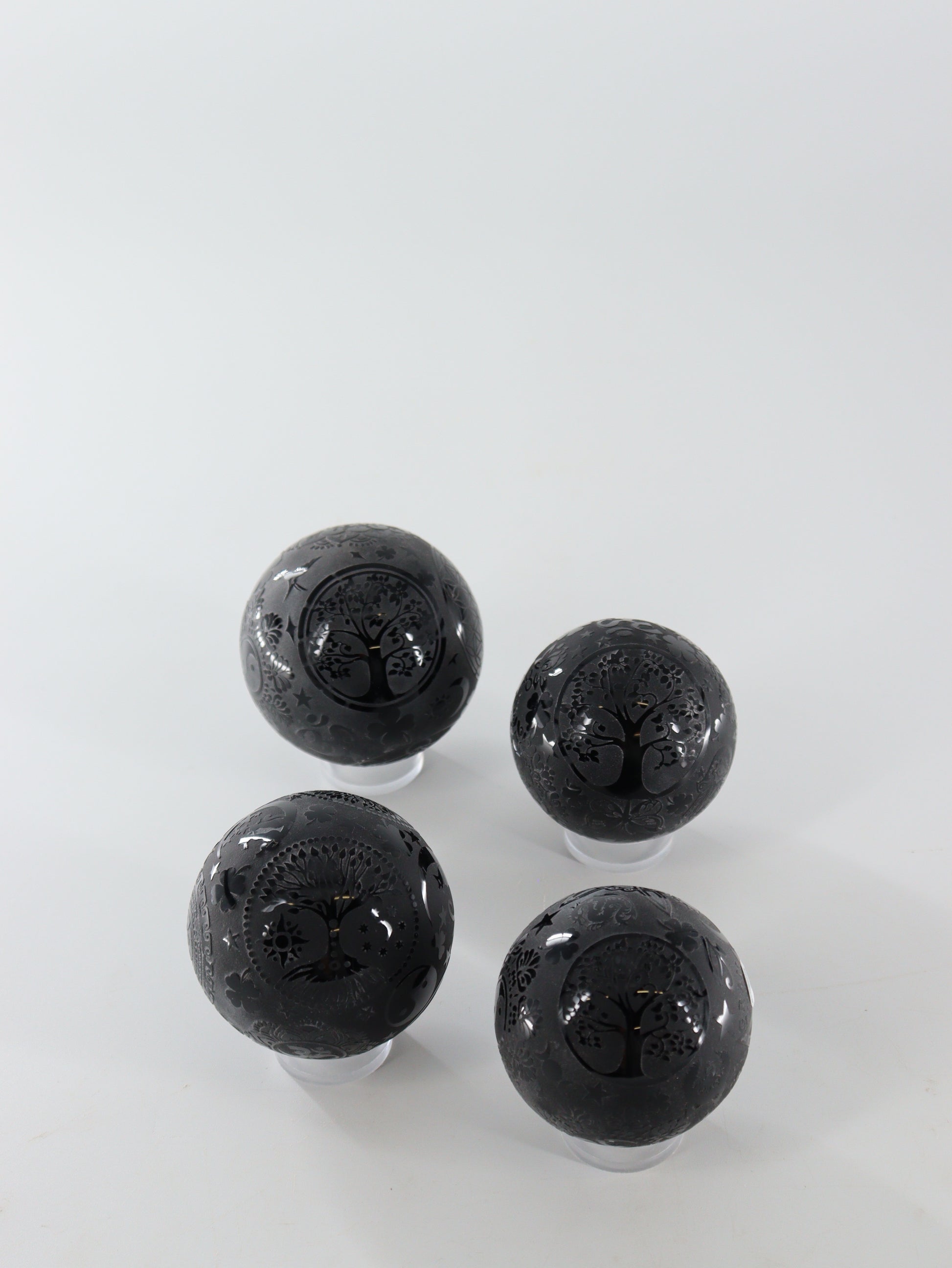 Obsidian Spheres Set of 4 - Expert Supplier of Wholesale Crystals & Bulk Gemstones