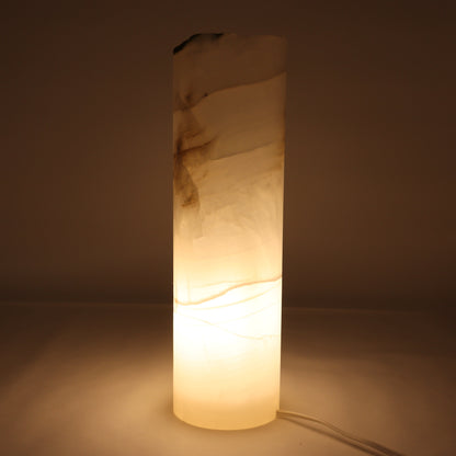 One Wide White Rough Onyx Lamp Blind - Expert Wholesale and Supplier of Wholesale Crystals & Bulk Gemstones, ["Lamps","Mexico","onyx"]