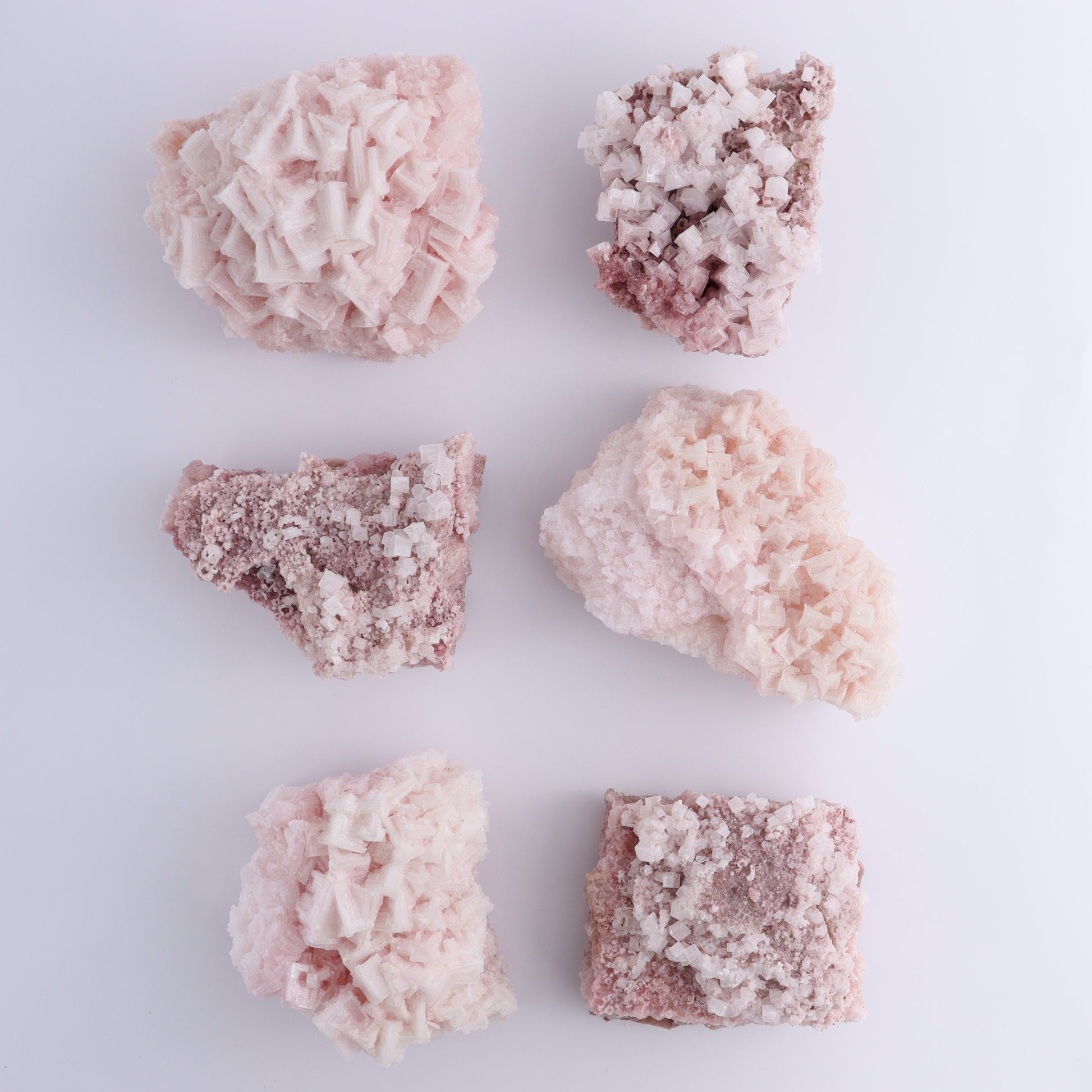 Pink Halite Set of 6 - Expert Wholesale and Supplier of Wholesale Crystals & Bulk Gemstones, ["Flats","Halite","Pink Halite","United States"]