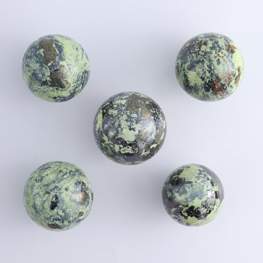 Serpentine Spheres Set of 5 - Expert Wholesale and Supplier of Wholesale Crystals & Bulk Gemstones, ["Peru","serpentine","Spheres"]