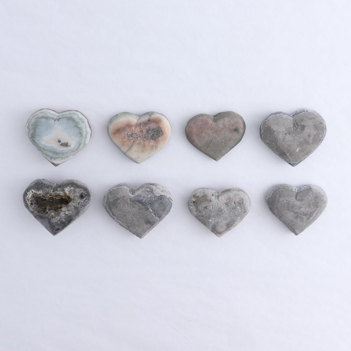 Amethyst Hearts Set of 8