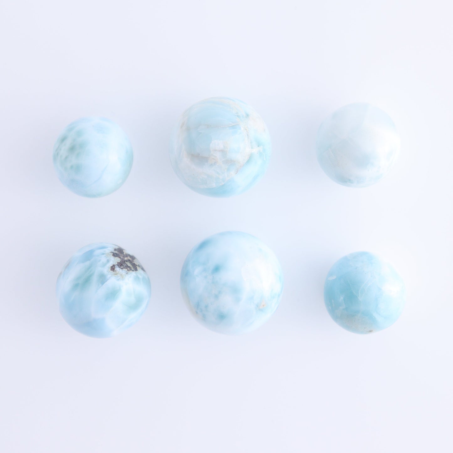 Larimar Spheres Set of 13 - Expert Wholesale and Supplier of Wholesale Crystals & Bulk Gemstones, ["Larimar","Spheres"]