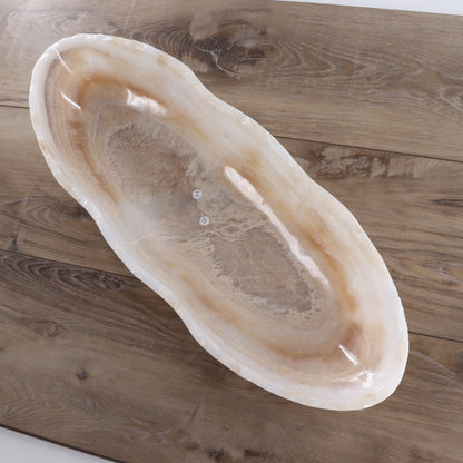 Mexican Onyx/Calcite Canoe Bowl - Expert Wholesale and Supplier of Wholesale Crystals & Bulk Gemstones, ["Bowls","Calcite","canoe","Mexico","onyx"]