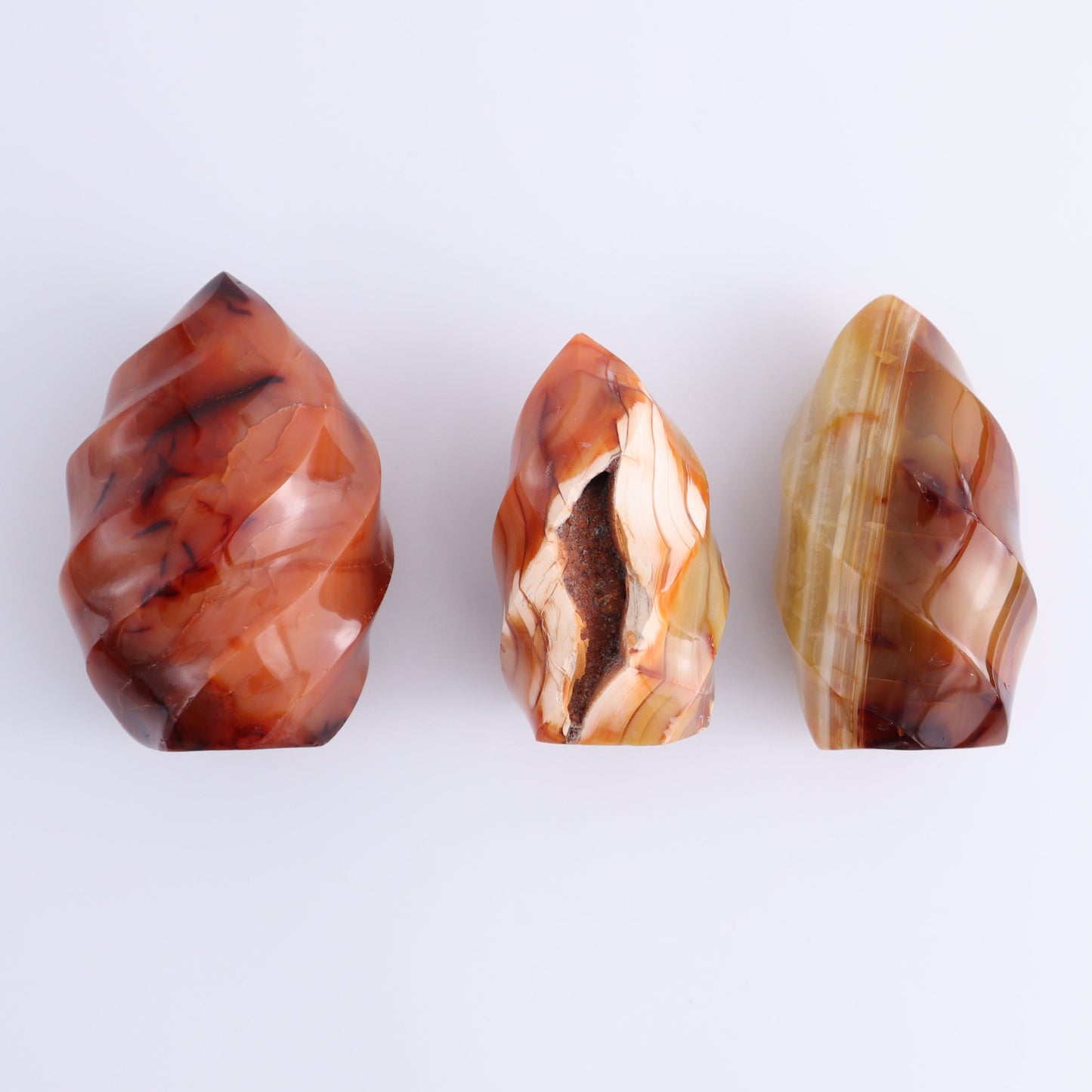 Carnelian Flames Set of 7 - Expert Wholesale and Supplier of Wholesale Crystals & Bulk Gemstones, ["carnelian","flames","Madagascar"]