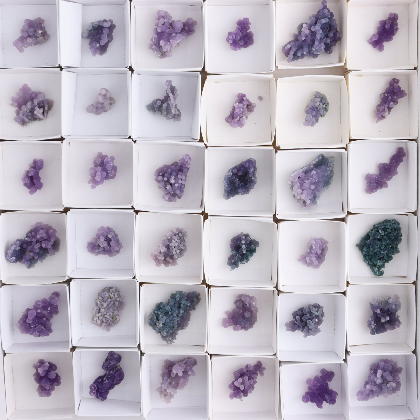 Grape Agate Cluster Set of 54 - Expert Wholesale and Supplier of Wholesale Crystals & Bulk Gemstones, ["Clusters","Grape agate","Indonesia"]