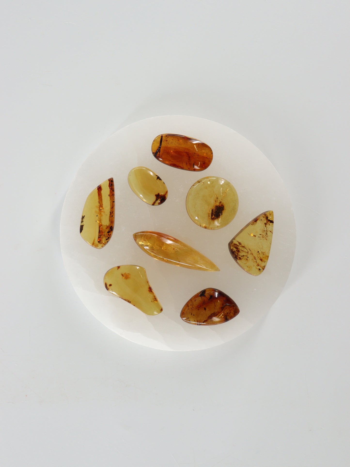 Chiapas Amber Cabs Set of 8 - Expert Wholesale and Supplier of Wholesale Crystals & Bulk Gemstones, ["Chiapas Amber","Mexico","Shapes"]