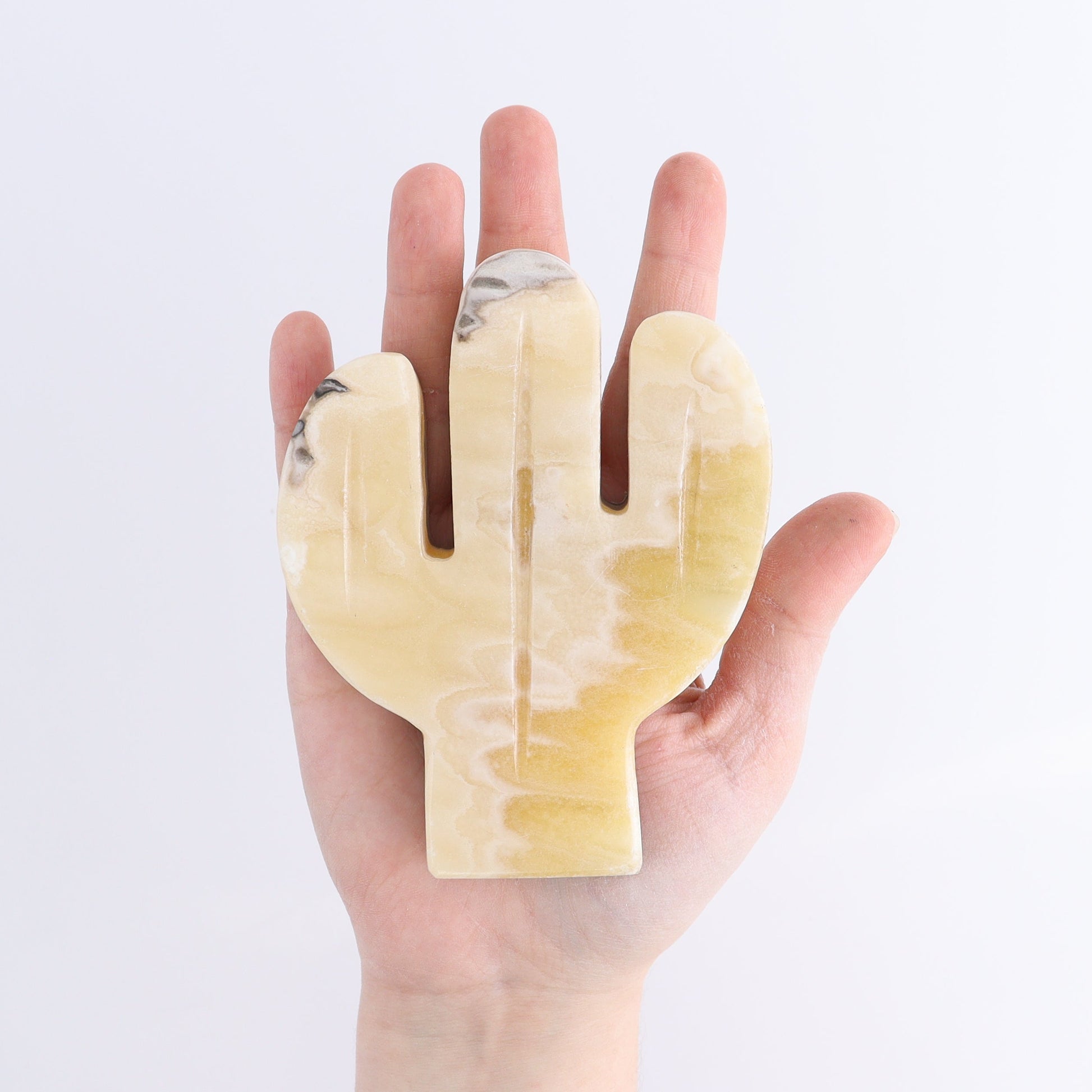 One Cactus Mexican Onyx/Calcite Yellow Zebra 12 cm - Expert Wholesale and Supplier of Wholesale Crystals & Bulk Gemstones, ["Cactus","Calcite","Catalog Onyx","Mexico","onyx"]