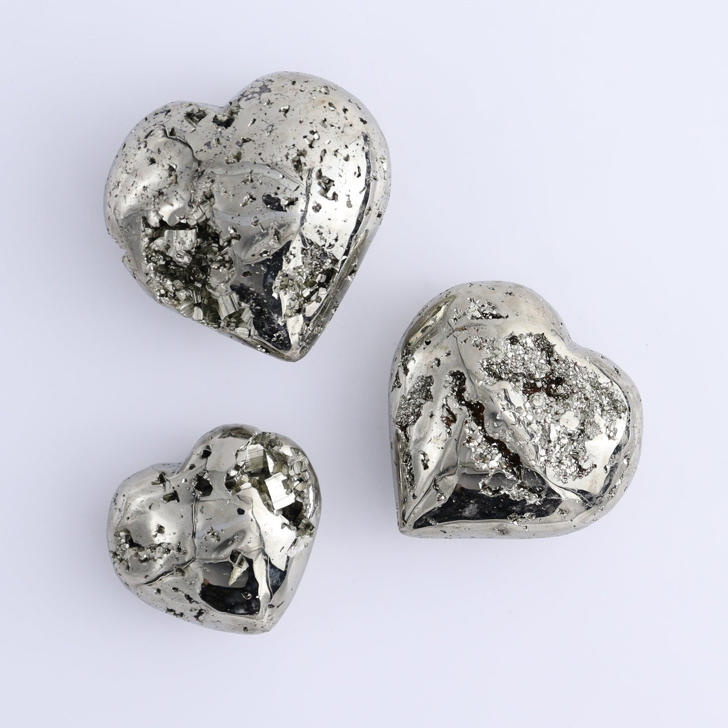 Pyrite Hearts Set of 12 - Expert Wholesale and Supplier of Wholesale Crystals & Bulk Gemstones, ["Hearts","Peru","Pyrite"]