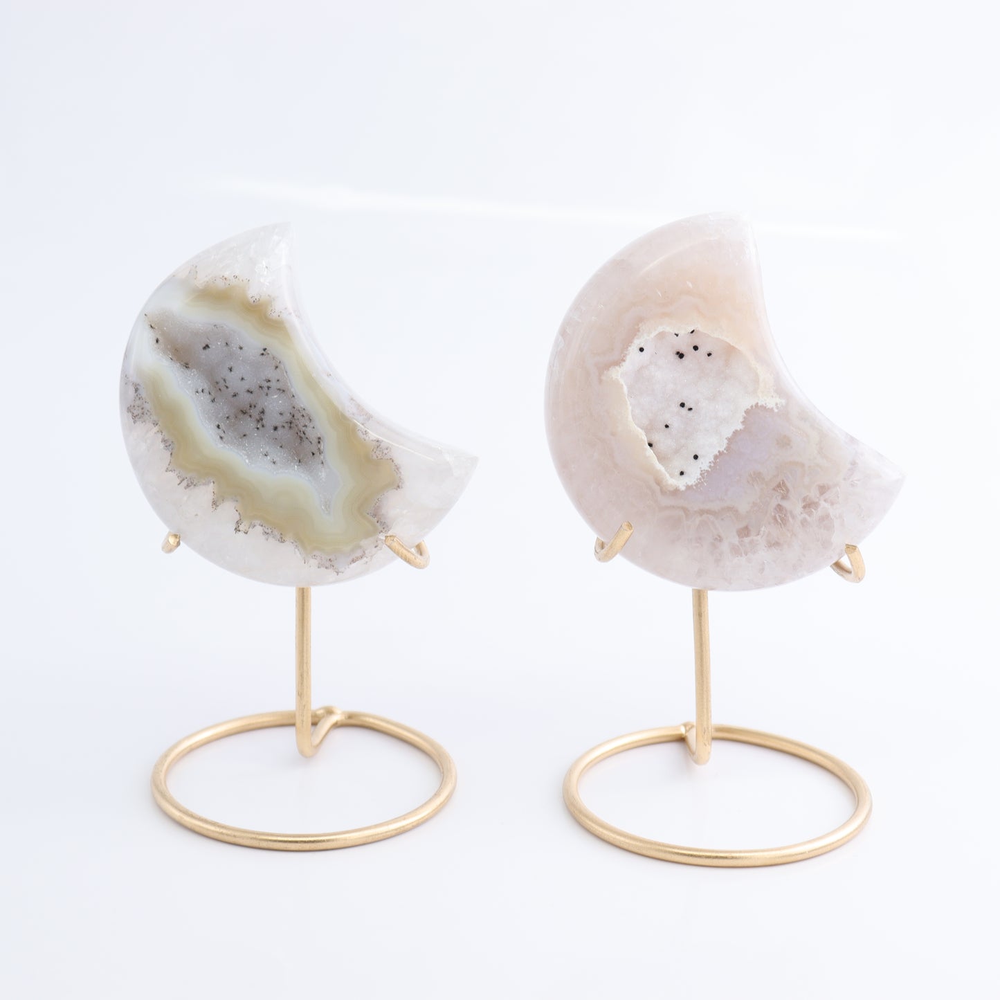 Agate Moons with Stand Set of 5 - Expert Wholesale and Supplier of Wholesale Crystals & Bulk Gemstones, ["Agate","Brazil","moons"]