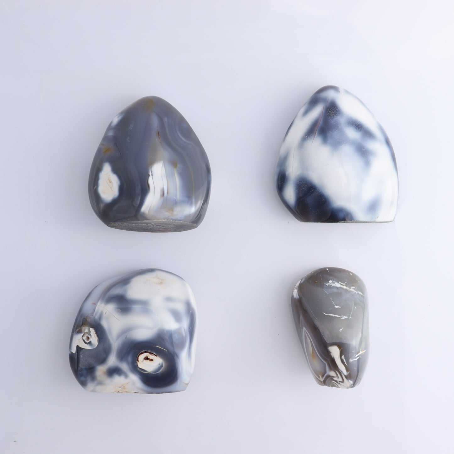 Orca Agate Freeform Set of 4 - Expert Wholesale and Supplier of Wholesale Crystals & Bulk Gemstones, ["Freeforms","Madagascar","Orca Agate"]