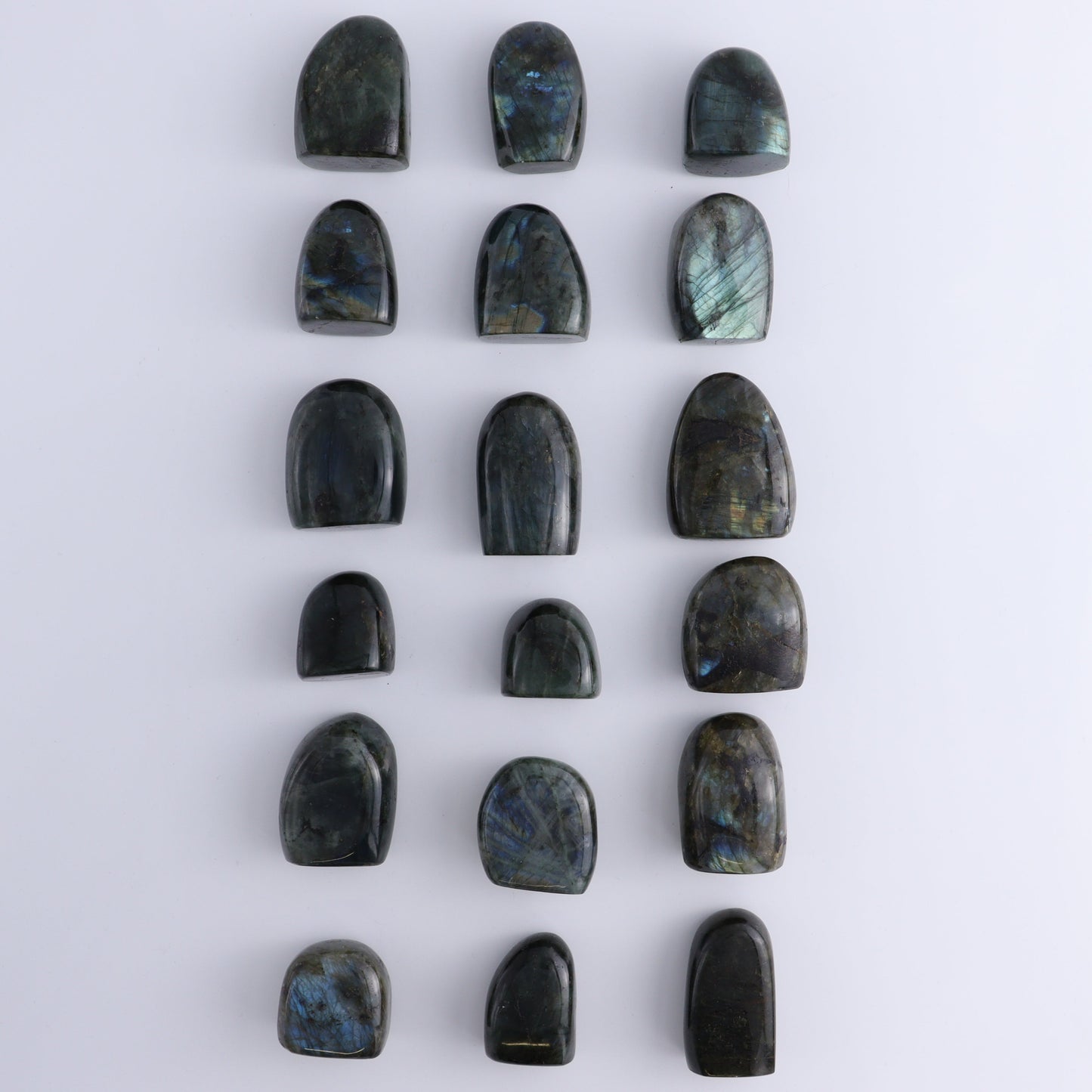 Labradorite Freeform Set of 18 - Expert Wholesale and Supplier of Wholesale Crystals & Bulk Gemstones, ["Freeforms","Labradorite","Madagascar"]