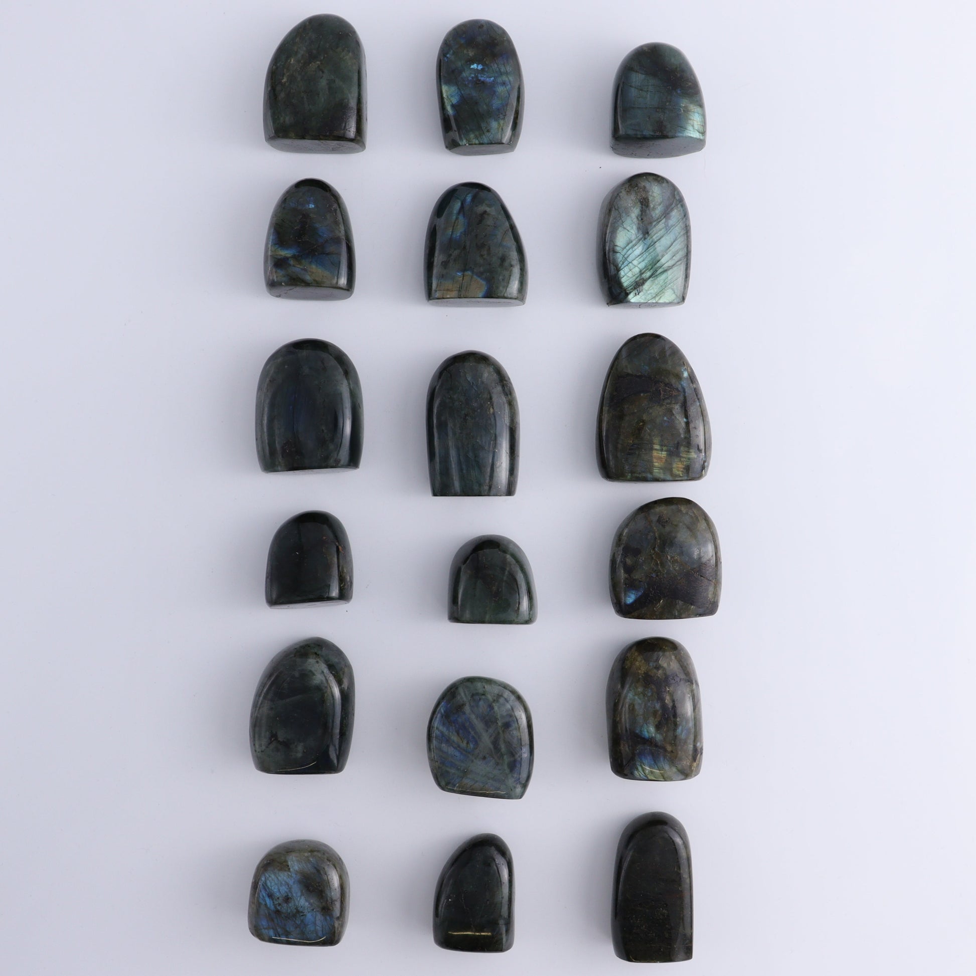 Labradorite Freeform Set of 18 - Expert Wholesale and Supplier of Wholesale Crystals & Bulk Gemstones, ["Freeforms","Labradorite","Madagascar"]