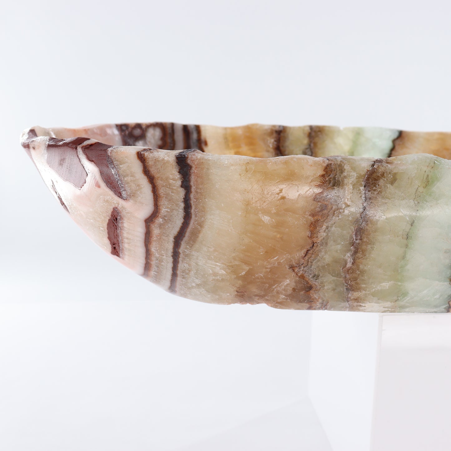 Mexican Onyx/Calcite Canoe Bowl - Expert Wholesale and Supplier of Wholesale Crystals & Bulk Gemstones, ["Bowls","Calcite","canoe","Mexico","onyx"]