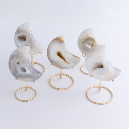 Agate Moons with Stand Set of 5 - Expert Wholesale and Supplier of Wholesale Crystals & Bulk Gemstones, ["Agate","Brazil","moons"]
