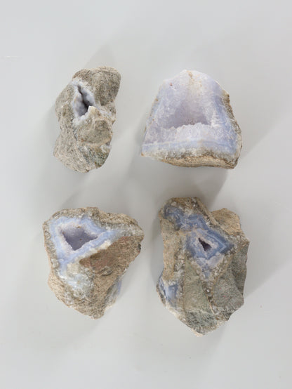 Blue Lace Agate Clusters Set of 4 - Expert Wholesale and Supplier of Wholesale Crystals & Bulk Gemstones, ["Agate","Blue Lace Agate","close_70"]