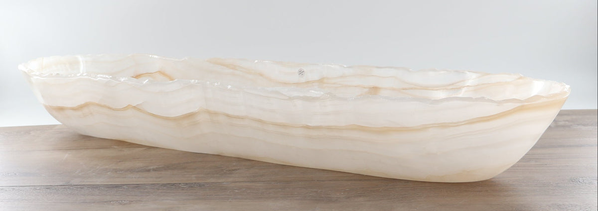 Mexican Onyx/Calcite Canoe Bowl 36"