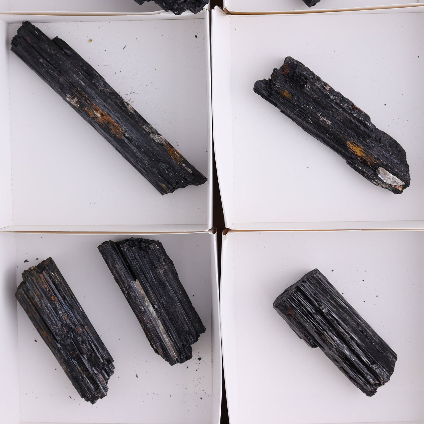 Black Tourmaline Roughs Set of 8 - Expert Wholesale and Supplier of Wholesale Crystals & Bulk Gemstones, ["Black Tourmaline","Rough","Tourmaline"]