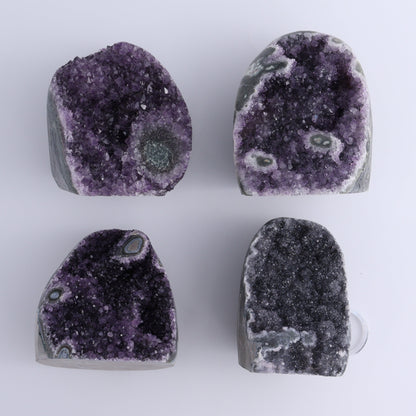 Uruguay Amethyst Cut Base Set of 4 - Expert Wholesale and Supplier of Wholesale Crystals & Bulk Gemstones, ["Amethyst","Cut Base","Uruguay"]
