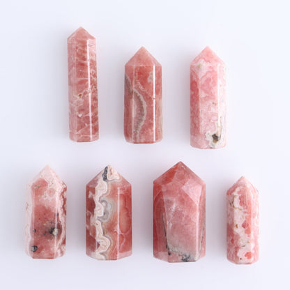 Rhodochrosite Towers Set of 7