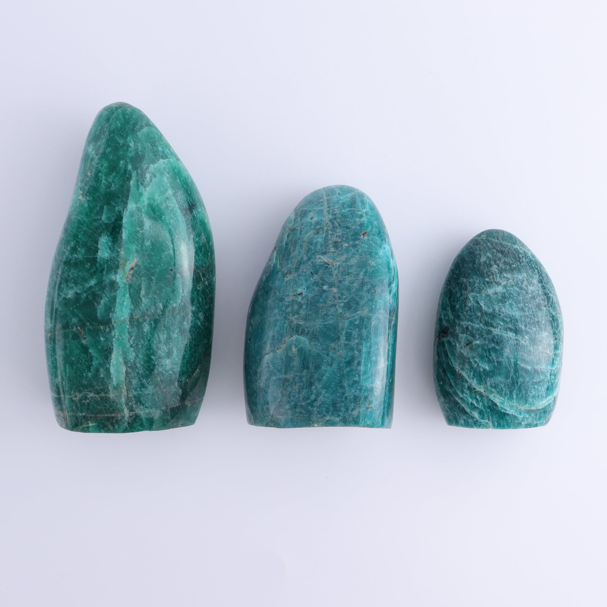 Amazonite Freeforms Set of 3 - Expert Wholesale and Supplier of Wholesale Crystals & Bulk Gemstones, ["Amazonite","Freeform","Freeforms","Madagascar"]