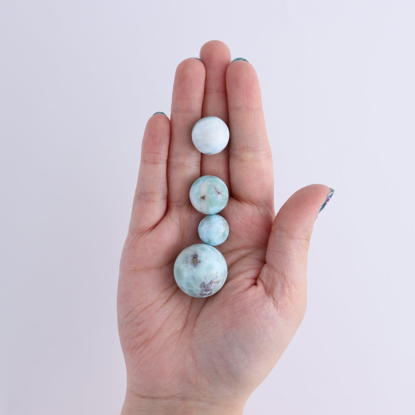 Larmiar Spheres Set of 10 - Expert Wholesale and Supplier of Wholesale Crystals & Bulk Gemstones, ["Larimar","Spheres"]