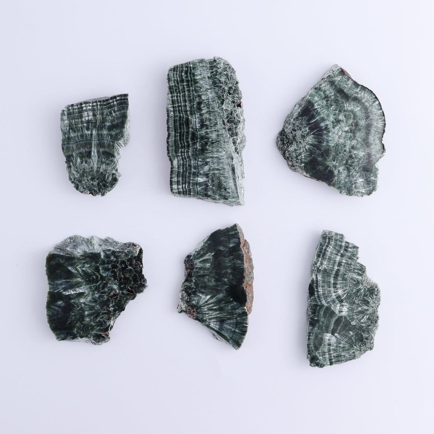 Seraphinite Slices Set of 6 - Expert Wholesale and Supplier of Wholesale Crystals & Bulk Gemstones, ["Russia","Seraphinite","Slices and Slabs"]