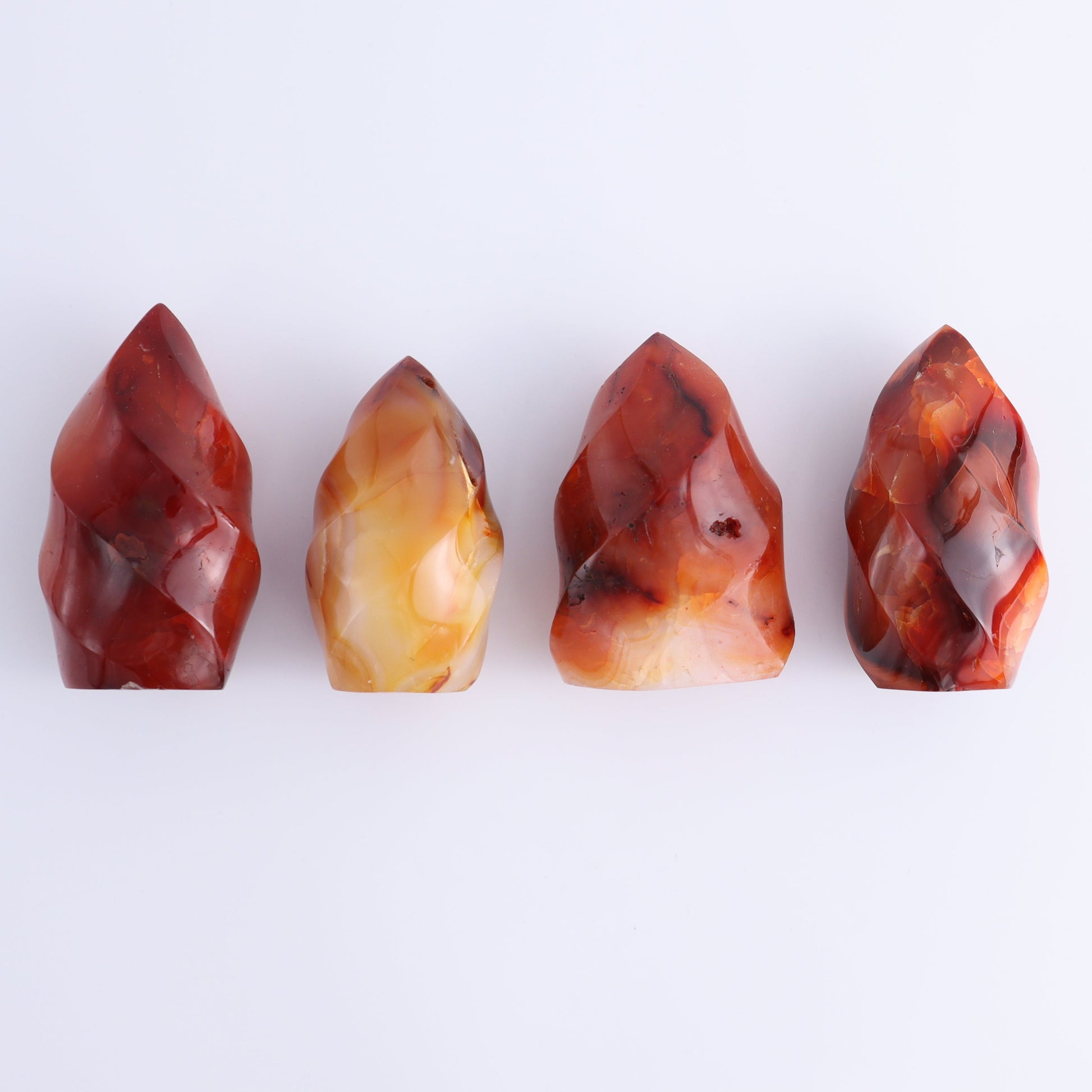 Carnelian Flames Set of 7 - Expert Wholesale and Supplier of Wholesale Crystals & Bulk Gemstones, ["carnelian","flames","Madagascar"]
