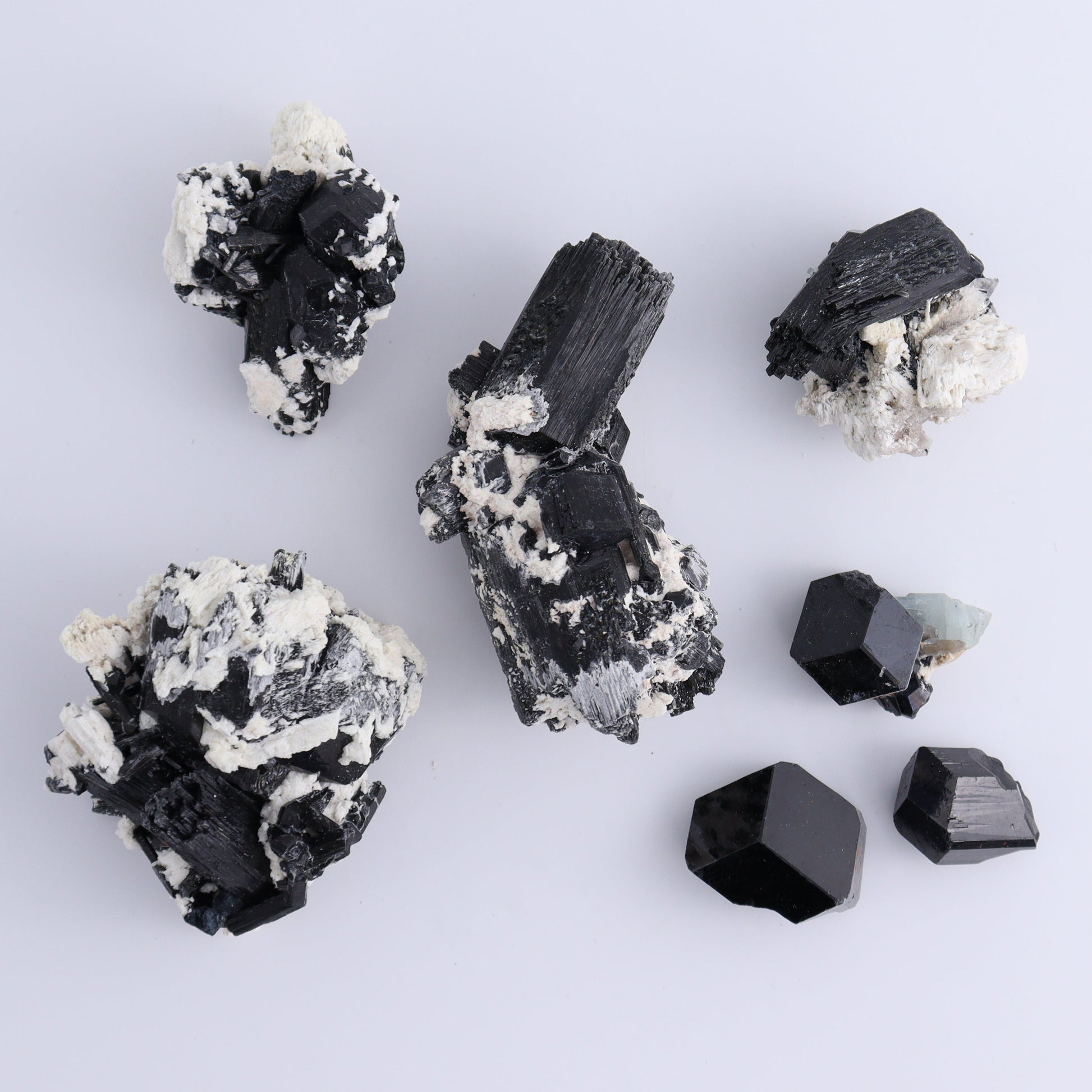 Schorl Tourmaline Flat of 30 - Expert Wholesale and Supplier of Wholesale Crystals & Bulk Gemstones, ["Black Tourmaline","Madagascar","Schorl Tourmaline","Tourmaline"]